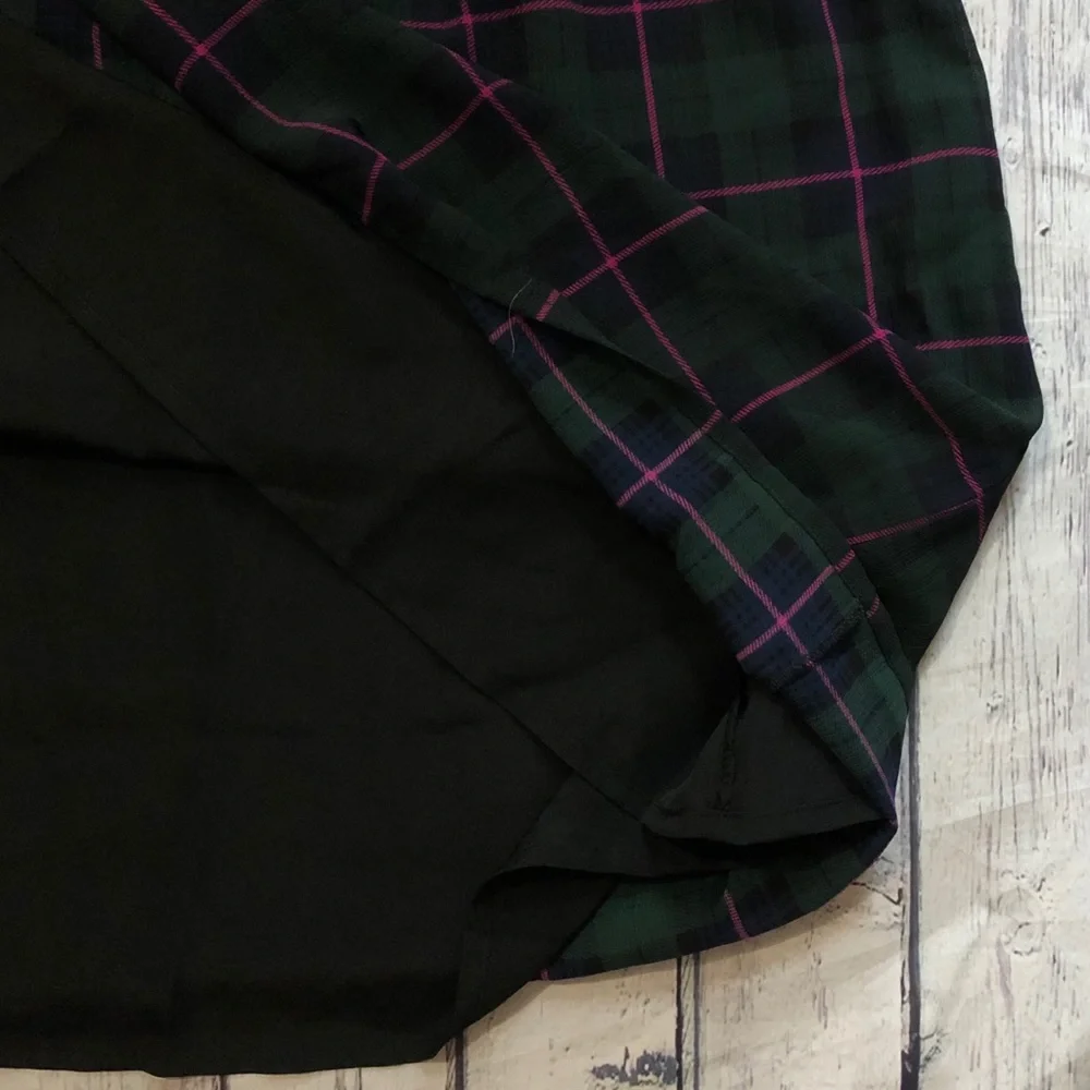 J. Crew blackwatch plaid midi dress